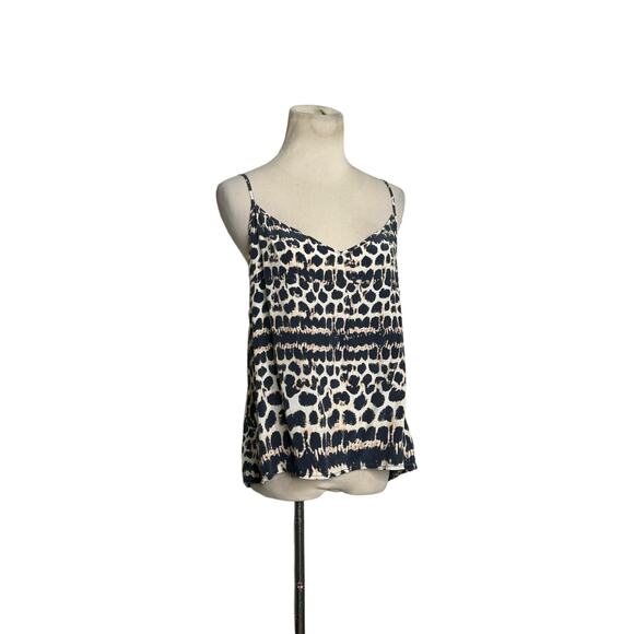 E by Eloise cream black print silk cami top size M - Picture 12 of 12